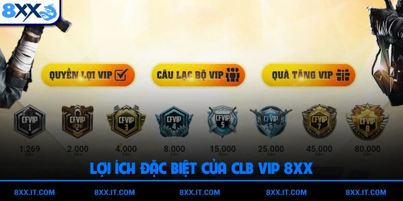 Lợi ích đặc biệt của CLB VIP 8XX